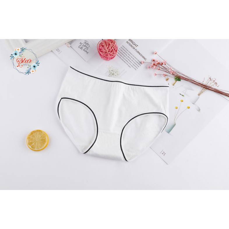 Quần Lót Nữ Cotton Viền Đen Eo Thấp F07