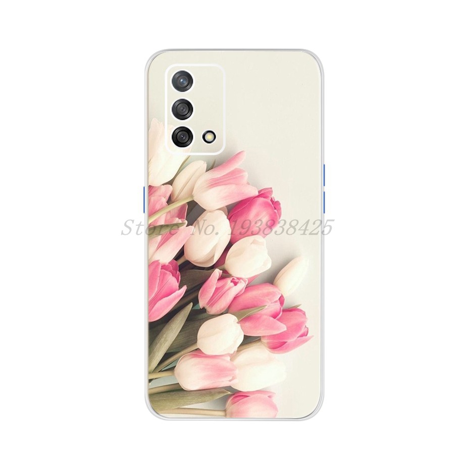 Ốp Điện Thoại Silicon Mềm Họa Tiết Hoa Cho Oppo A74 5g A721 Chp2219 Cph2197 Cph2263