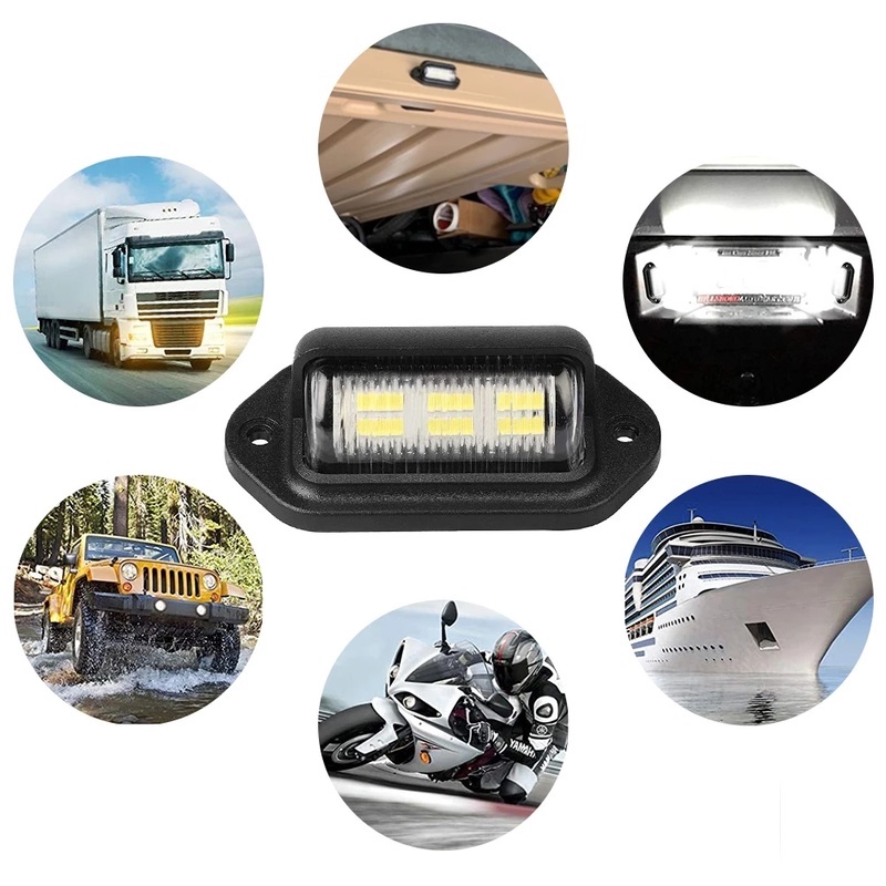 1 Đèn LED 6 Bóng Gắn Biển Số Xe Hơi / Xe Tải / Tàu Thuyền