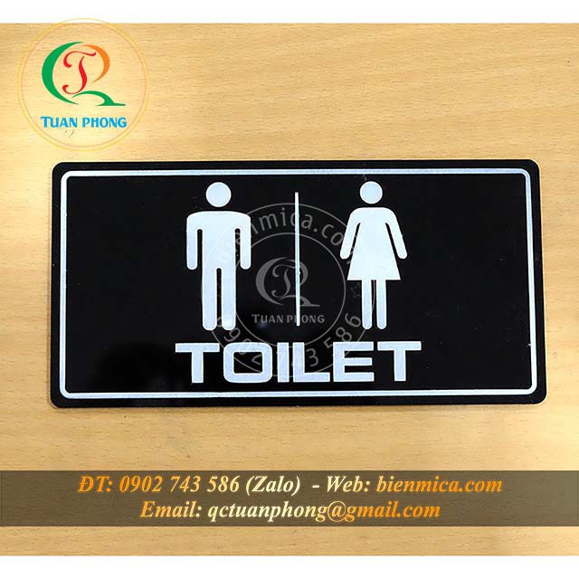 Bảng chỉ dẫn toilet - Biển WC - Biển nhà vệ sinh NAM, Bảng WC Nam NỮ chất liệu Mica, Nhôm Đồng Inox