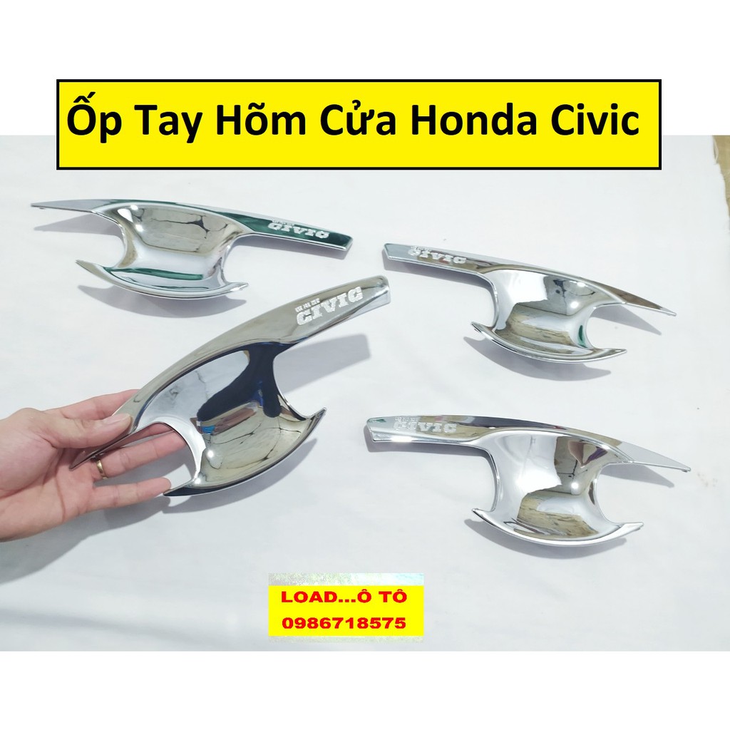 Bộ ốp tay nắm và hõm cửa Honda Civic 2022-2018 Nhựa ABS Mạ Crom