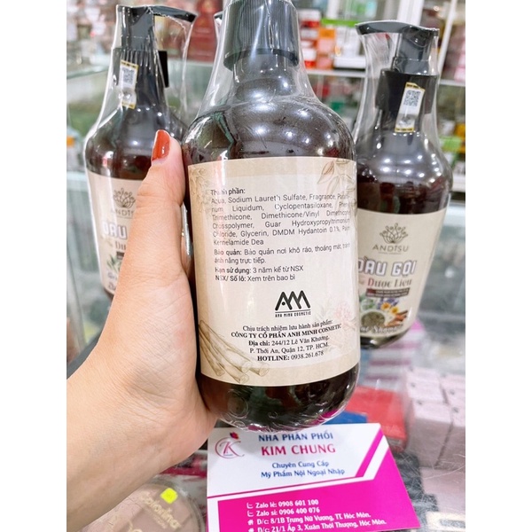 Combo dầu gội và dầu xả Andisu ngăn rụng và nuôi dưỡng da đầu và tóc chức khoẻ bóng mượt