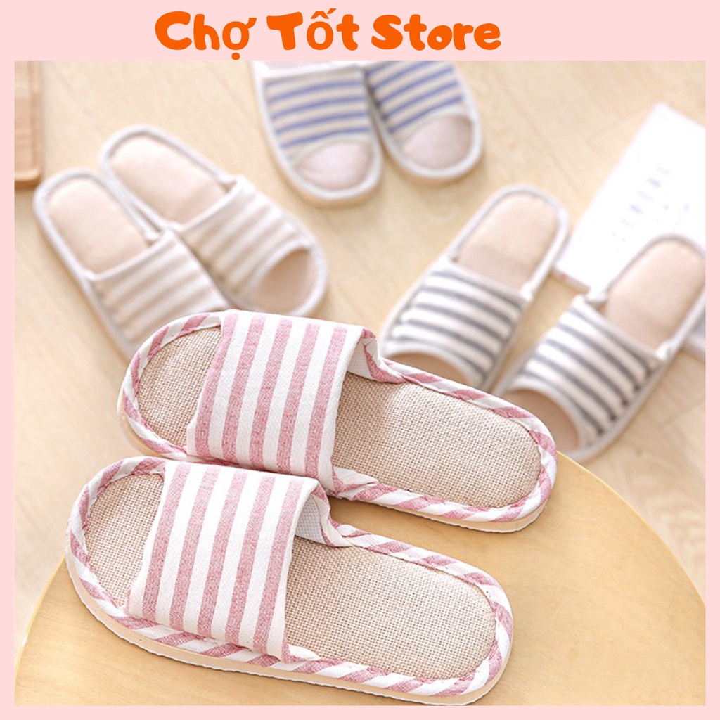 ❌GIÁ HỦY DIỆT⛔Dép Vải Đi Trong Nhà Kẻ Sọc Thời Trang Hàn Quốc Vrg1809_DU1 Chợ Tốt Store