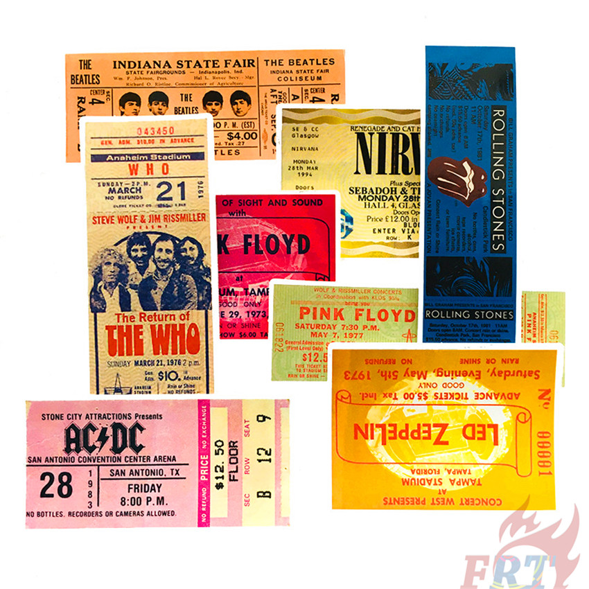 ❉ Retro HipHop Rock Band Tickets Series 01 Mini Poster Stickers ❉ 25Pcs/Set Waterproof DIY Fashion Decals Doodle Stickers