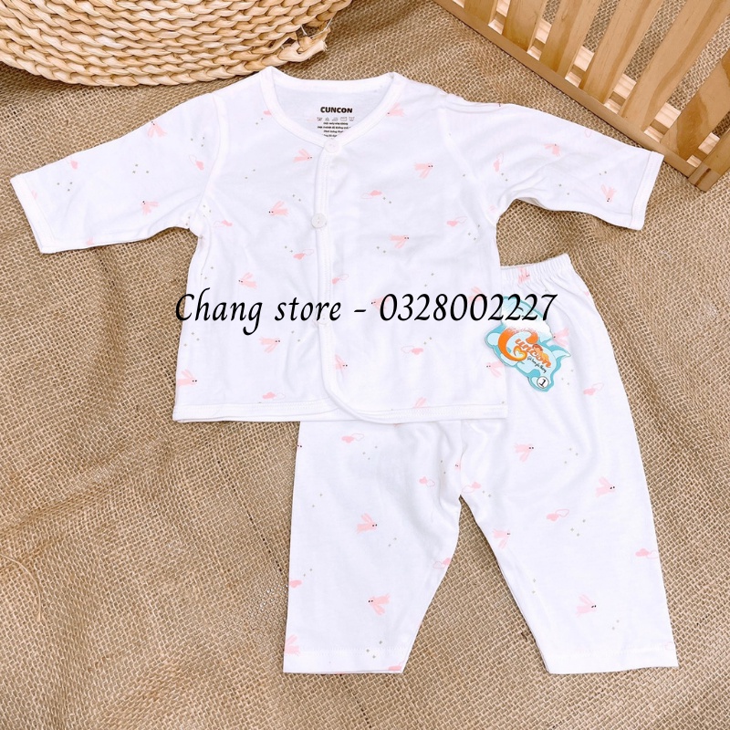 Bộ tay ngắn/tay dài Cún Con cho bé sơ sinh 3-9kg 100% cotton