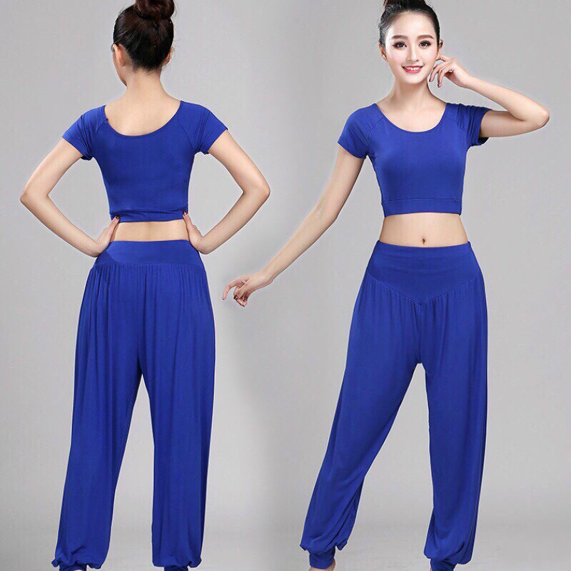 SET CROPTOP CỘC TAY QUẦN ALIBABA TẬP ZUMBA SIÊU HOT