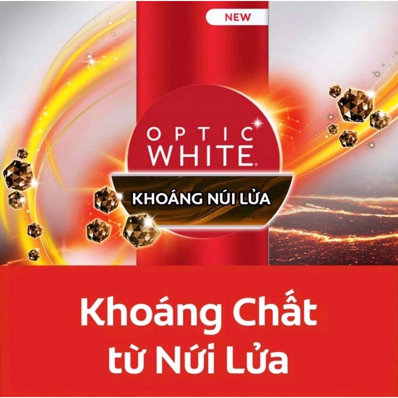 Kem đánh răng làm trắng sáng Colgate Optic White từ khoáng núi lửa 100g