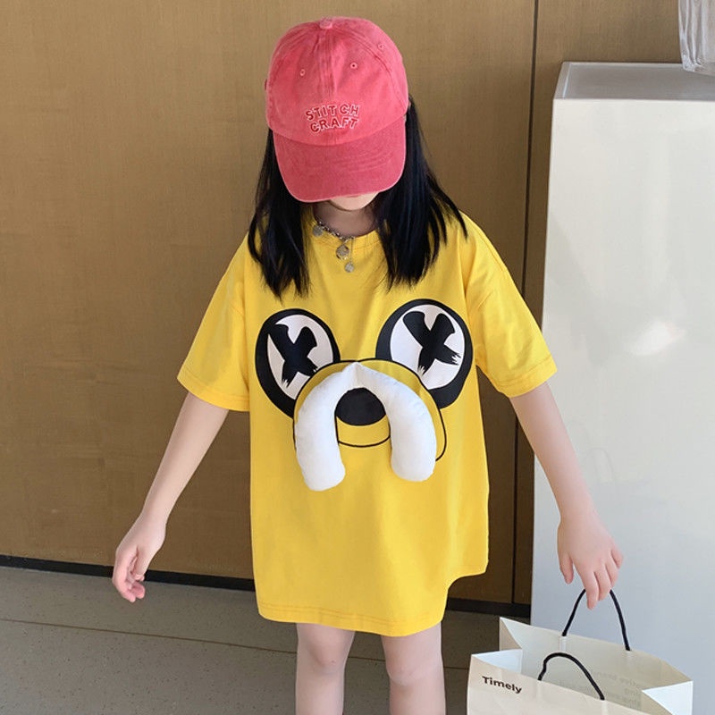 Đầm Thun Ngắn Tay Họa Tiết Hoạt Hình Thời Trang Mùa Hè Hàn Quốc 2023 Dành Cho Nữ