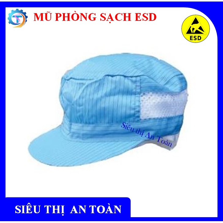 Mũ vải phòng sạch chống tính điện xanh Blue - Nam