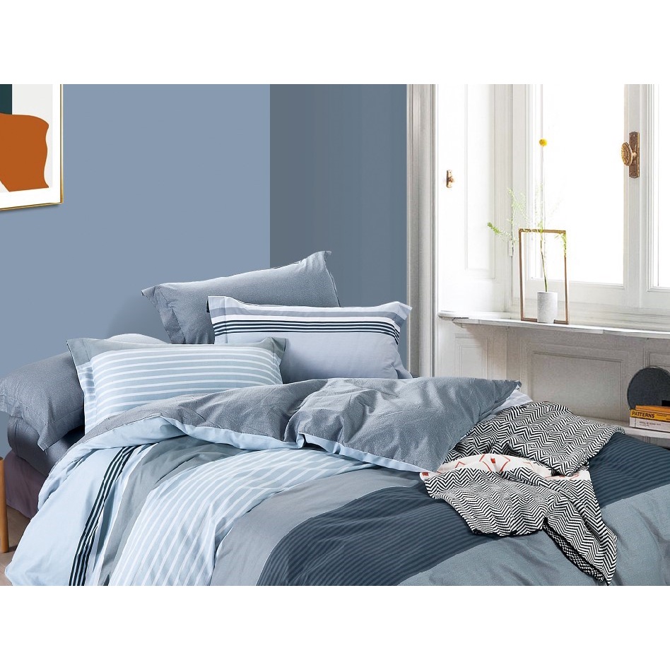 Bộ ga giường và áo gối NIN Collins 100% Cotton Sateen - N190068  nhiều size
