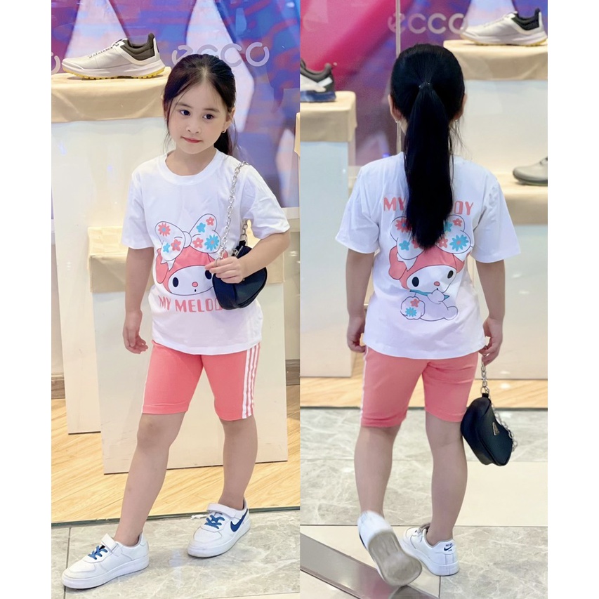 Đồ Bộ Cotton Bé Gái Set Quần Áo Bé Gái Size Đại 22-43 Kg Thoáng Mát In Hoạt Hình Đẹp Homie Kids