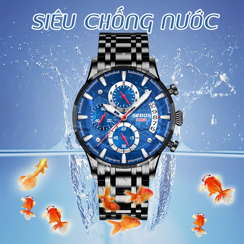 Đồng Hồ Nam SEBOS USA Chất Lượng Tốt, Tặng Thêm Hộp & Pin