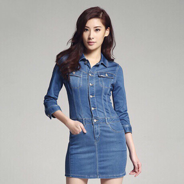 Đầm jean big size tay lỡ nhập khẩu 60-70kg kèm ảnh thật