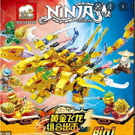 Lắp ráp xếp hình lego ninjago tenma Dũng sĩ cưỡi rồng của ninjago 4 in 1