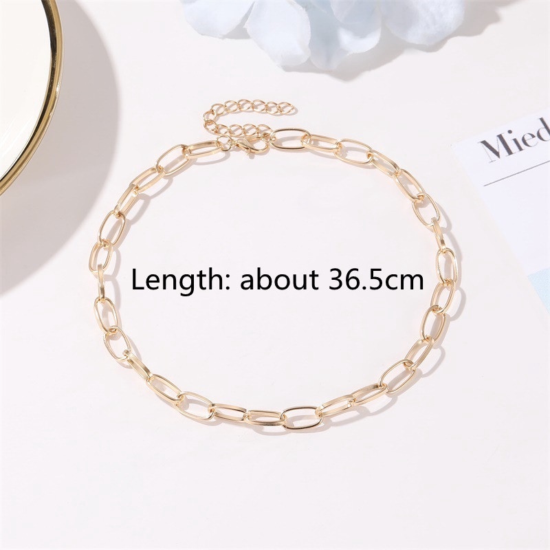 1 Vòng cổ Màu Vàng/Bạc Kết Cấu Kim Loại Phong Cách Hip Hop Thời Trang