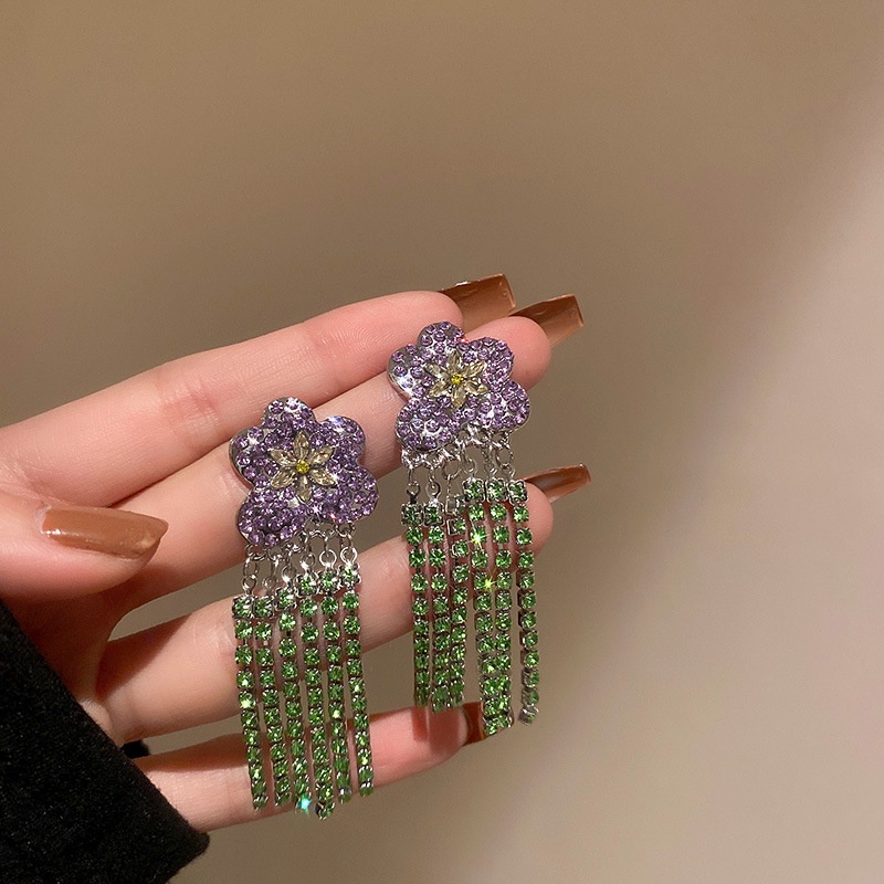 Khuyên Tai Tua Rua Nơ Đính Đá Ngọc Trai Thời Trang