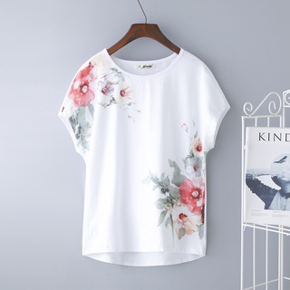 Áo thun cotton tay ngắn dáng rộng thời trang mùa hè dành cho nữ 2021