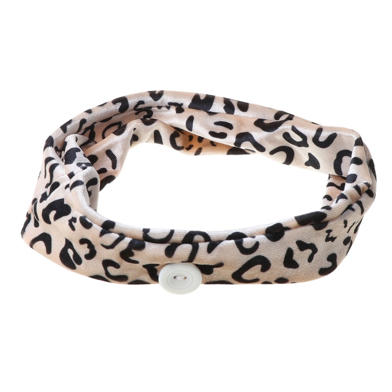 Băng Đô Thể Thao Bản Rộng In Họa Tiết Da Báo Phong Cách Boho Hàn Quốc Cho Nữ