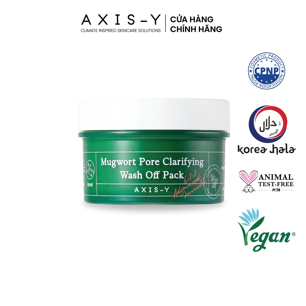 Mặt Nạ Đất Sét Ngải Cứu Làm Sạch Sâu, Ngừa Mụn Axis-Y Mugwort Pore Clarifying Wash Off Pack 100ml _ Axis-Y Chính Hãng