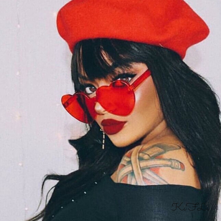 Kính Mát Hình Trái Tim Phong Cách Retro Thời Trang Độc Đáo