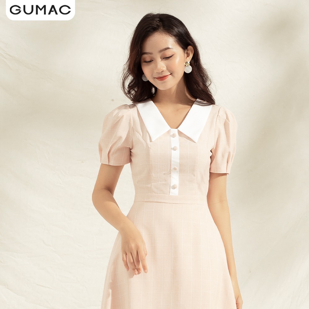 Đầm caro phối cổ DA1110 GUMAC | BigBuy360 - bigbuy360.vn