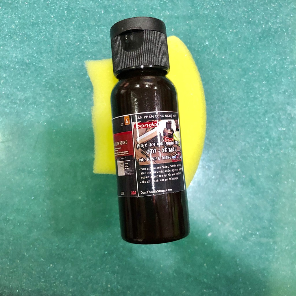 DUNG DỊCH PHỤC HỒI NHỰA ĐEN - 3M BONDO RESTORE BLACK RESTAURADOOR DE COLOR NEGRO PN0800 20ML TẶNG KÈM MÚT BÔI