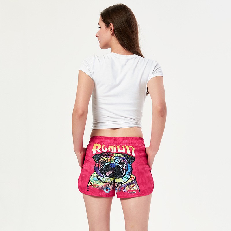 Quần Đi Biển Đôi - Quần Đùi Đôi - Thời Trang Đôi Mùa Hè - Quần Short Cặp Đôi SQ220 Pink Pug