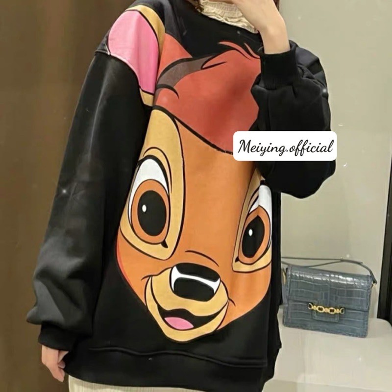 Áo hoddie hoạ tiết mặt nai Zara tuồn👉Order 7-10d