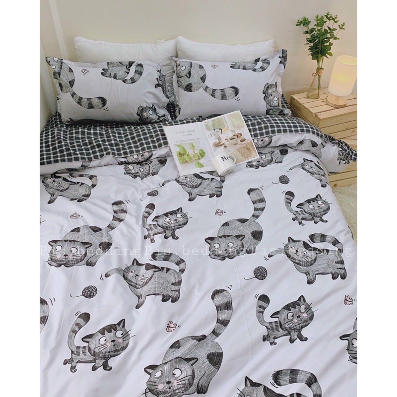 Bộ Chăn Ga Cotton Kẻ - Phông Hàn Quốc 100% Sunday bedding,hàng Nhập Khẩu Cao Cấp | BigBuy360 - bigbuy360.vn