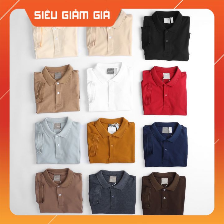 [ Freeship + Mã Giảm Giá 50K ] Polo Nam Trơn, Áo Polo Vải Cotton Cao Cấp 12 Màu Đơn Giãn Màu Trẻ Trung - W REAL M