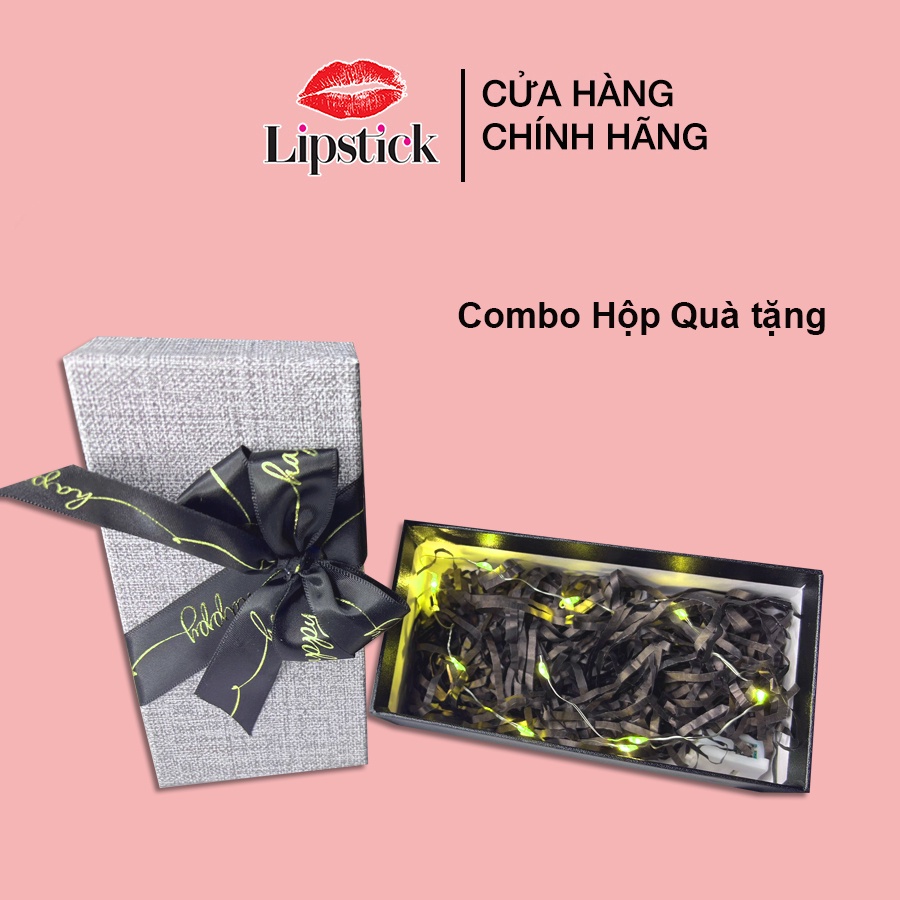 Hộp quà đựng quà tặng kèm nơ thiệp, tặng kèm đèn trang trí 3 chế độ nháy đẹp lung linh