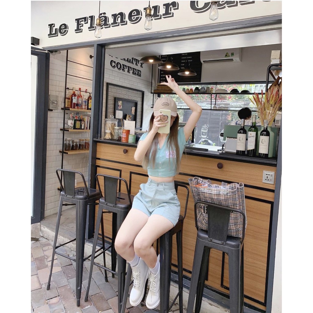 Quần SHORT NỮ ỐNG RỘNG CẠP CAO BAE BANDAR KAKI TRƠN Màu HỒNG/XANH MINT/TAN/ĐEN SIÊU ĐẸP TÔN DÁNG TOP Store