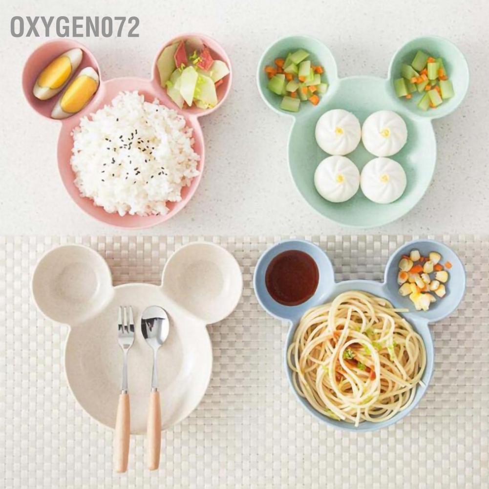 Oxygen072 Baby Bowl Cartoon Shape Dinner Plate Reusable Plastic Children Tableware with Double Ear