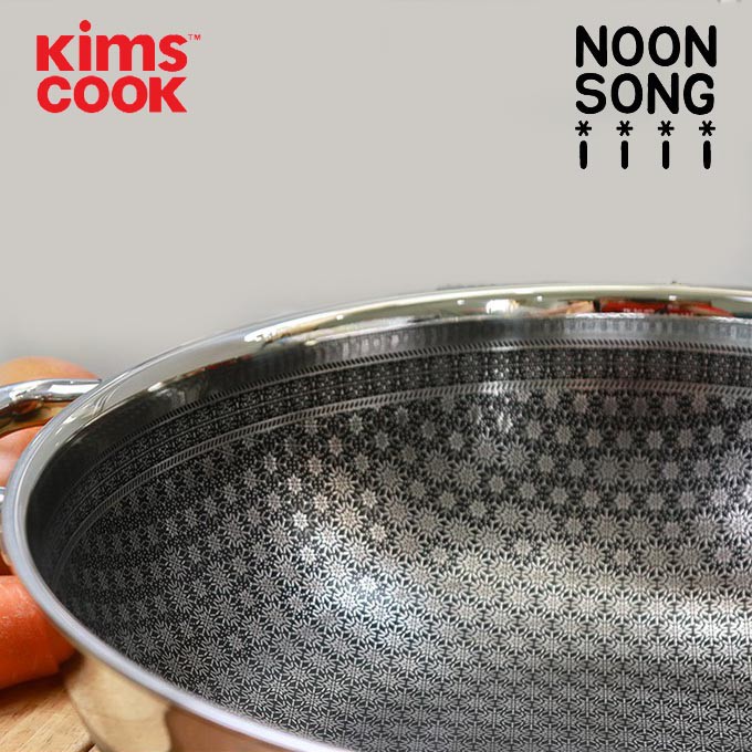 Chảo sâu lòng chống dính 2 mặt Inox 3 lớp đúc liền Kimscook Noon Song đáy từ - Hàng chính hãng, bảo hành 24 tháng