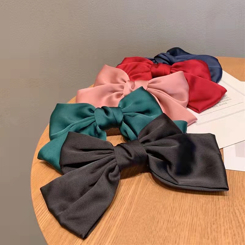 Kẹp tóc SEAGLOCA nơ lớn màu đỏ xinh xắn cho nữ