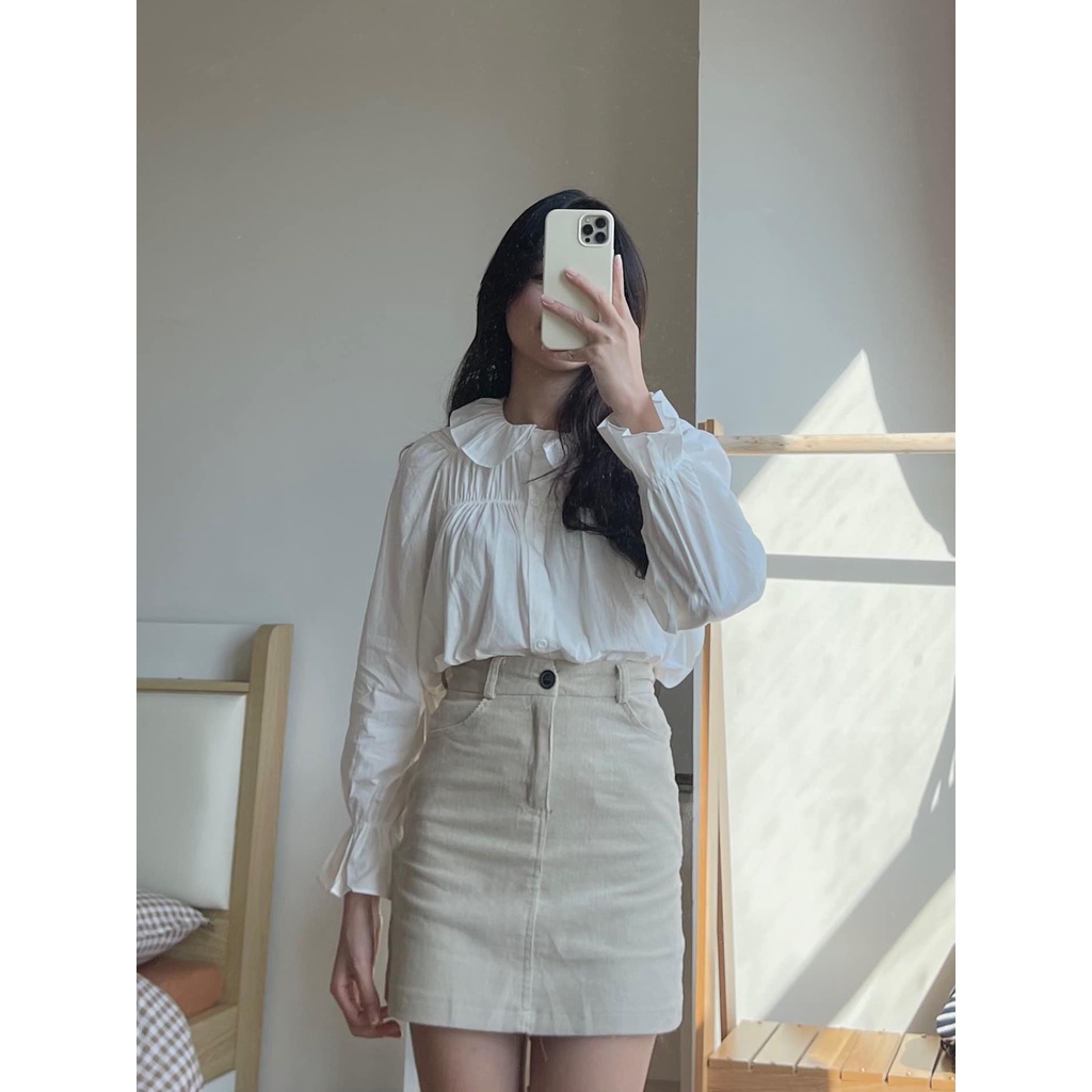 Chân váy chữ A nhung trơn