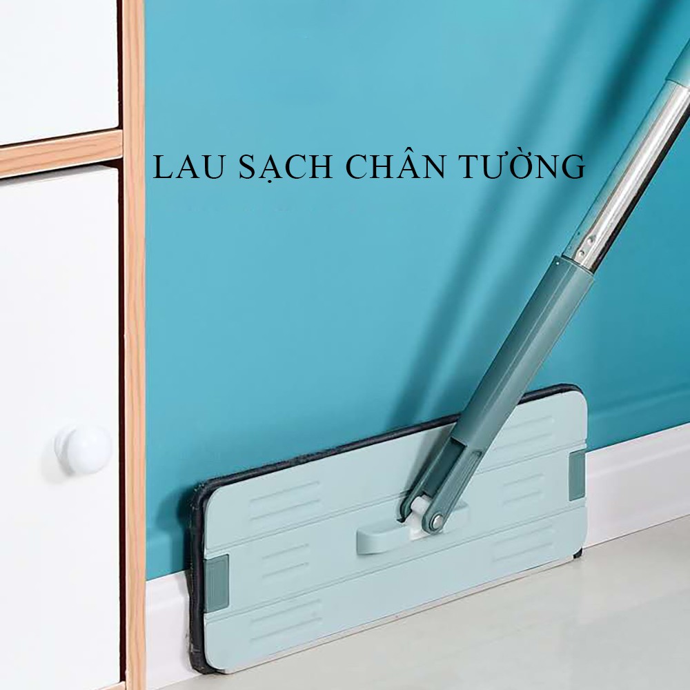 Chổi lau nhà tự vắt xoay 360 độ có thể lau dọn mọi vị trí, Tặng kèm 2 bông lau cao cấp, bảo hành 2 năm