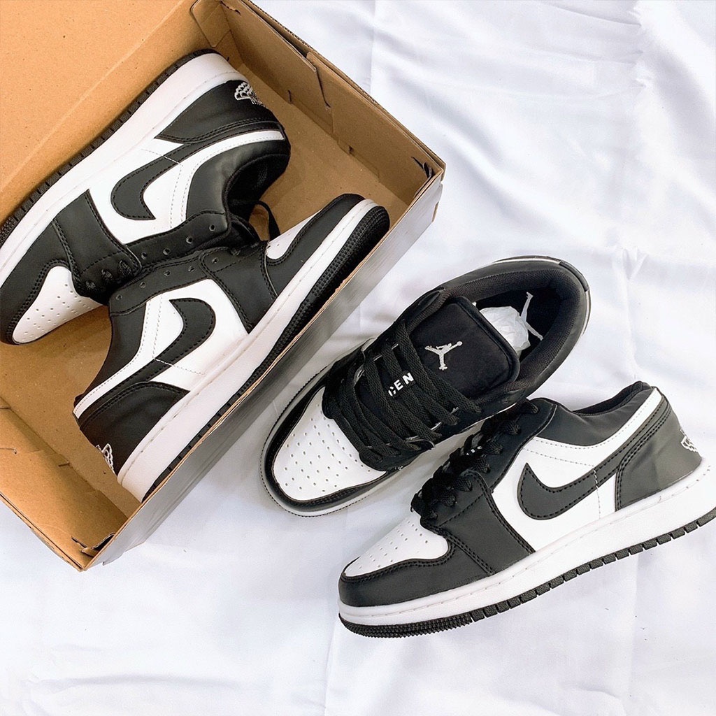 Giày Sneaker Nam Nữ Đen Trắng, Giày Nike Air Jordan 1 JD 1 Panda Cổ Thấp Cao Cấp 2021 | BigBuy360 - bigbuy360.vn