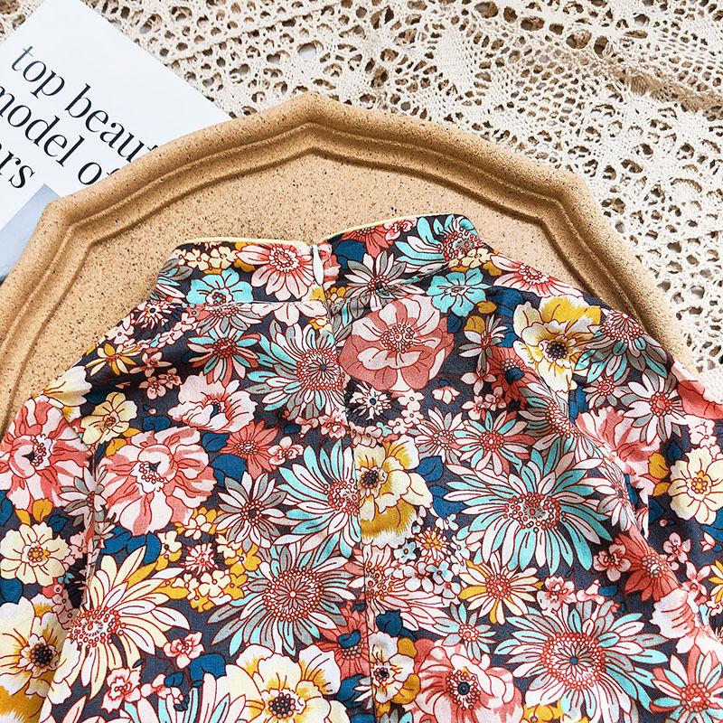 Đầm Sườn Xám Tay Loe Thời Trang Đáng Yêu Cho Bé Gái