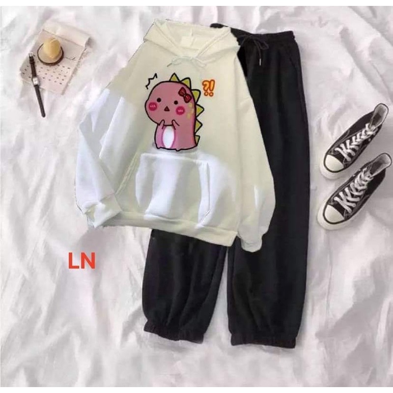 Sét áo hoodie khủng Long Hồng +quần bom LN11