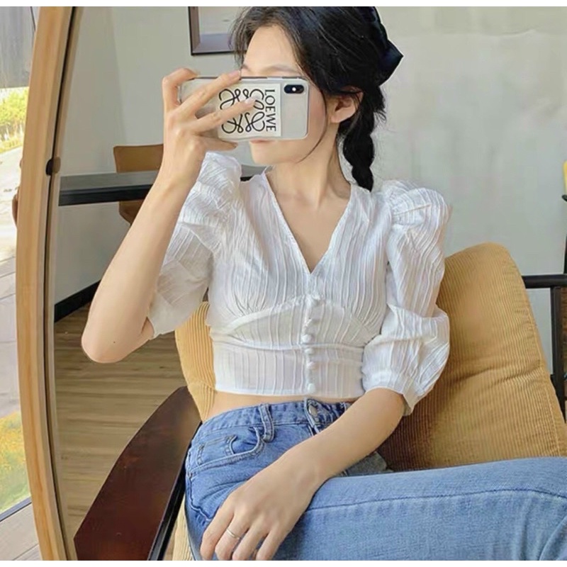 ♥️♥️♥️ Áo xô ren nút bọc