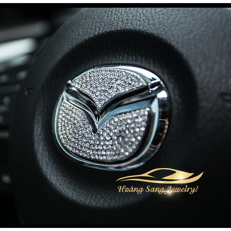 Logo Đính Đá Gắn Vô Lăng - Đính Đá Logo Mazda - Đính Đá Logo Mercedes - BMW - Honda - Hyundai