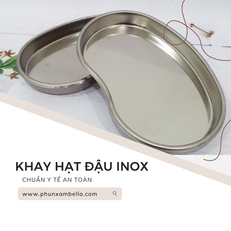 Khay inox hạt đậu đựng dụng cụ