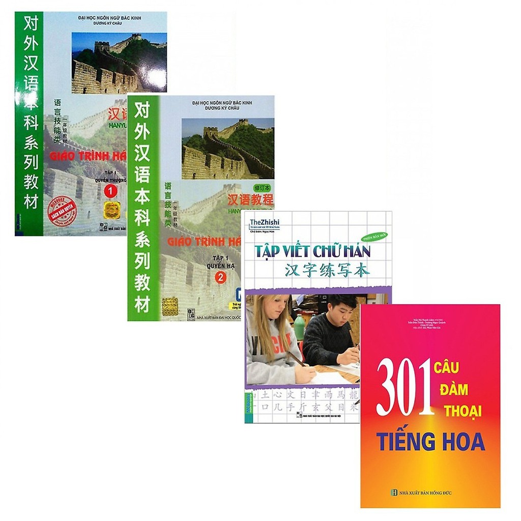 Sách - Combo Giáo Trình Hán Ngữ Tập 1 + Tập Viết Chữ Hán + 301 Câu Đàm Thoại Tiếng Hoa