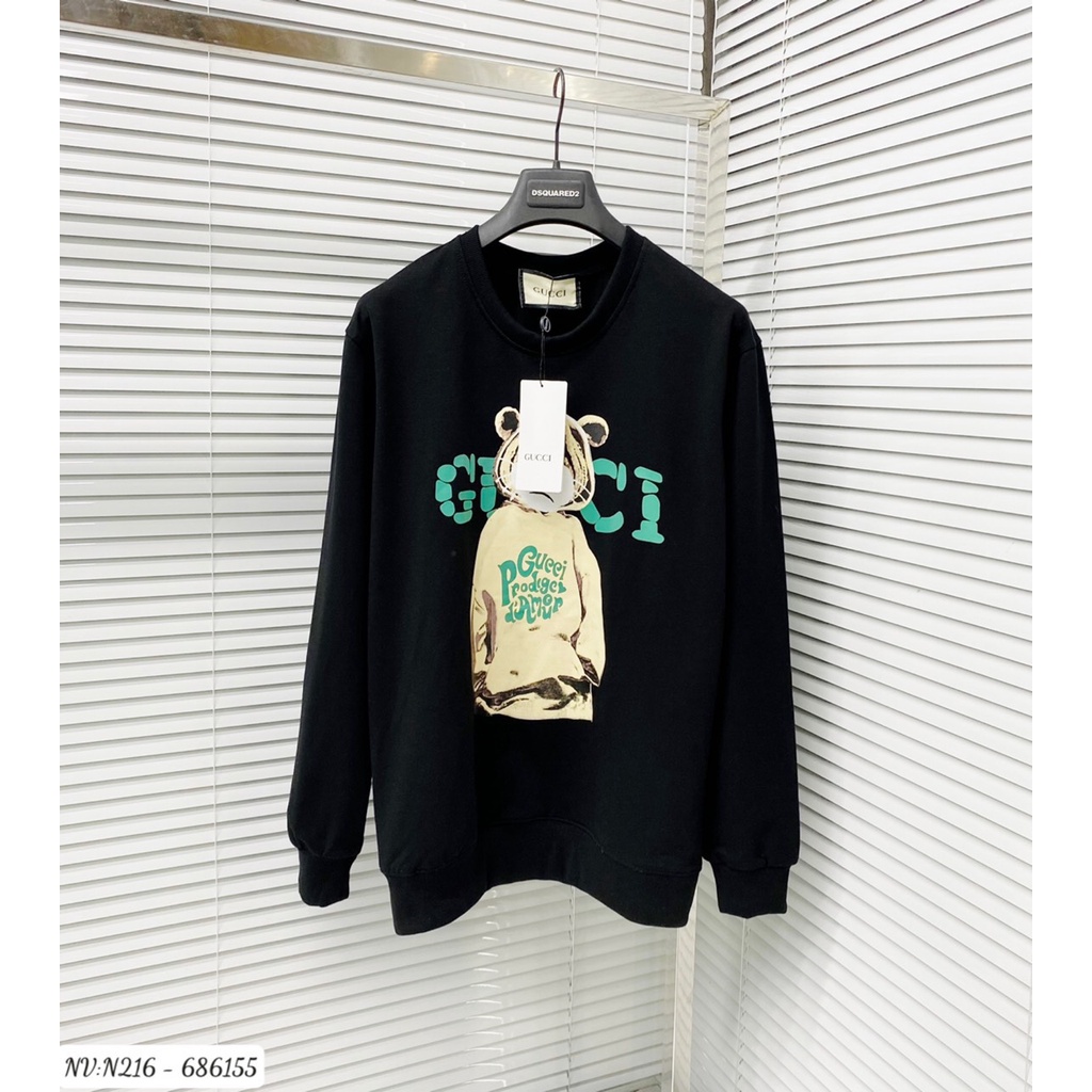 Áo Nỉ Sweater Gucci Nam Nữ Màu đen Form 2022