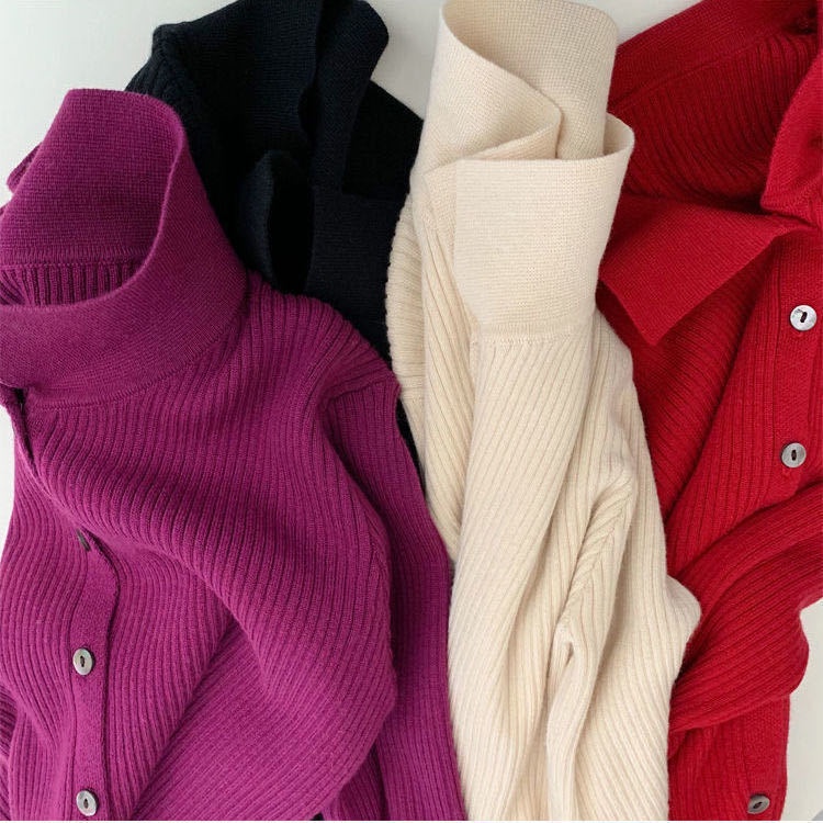 Áo khoác Cardigan dệt kim cổ POLO dáng ôm ngắn phong cách cổ điển thời trang cho nữ