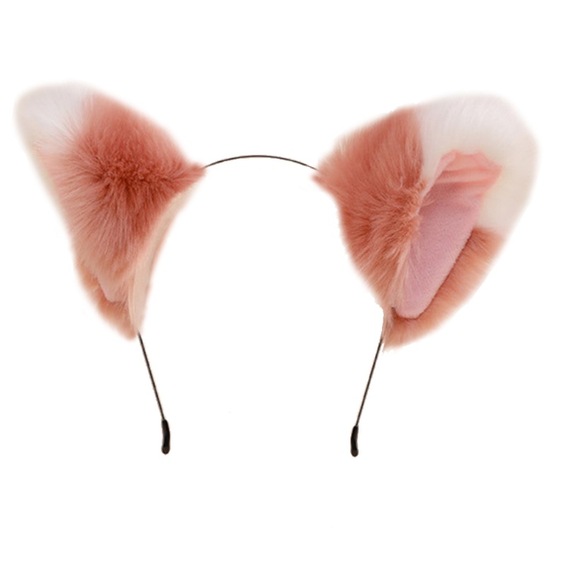 Băng Đô Tai Sói Bằng Lông Giả Màu Sắc Gradient Dành Cho Dịp Halloween