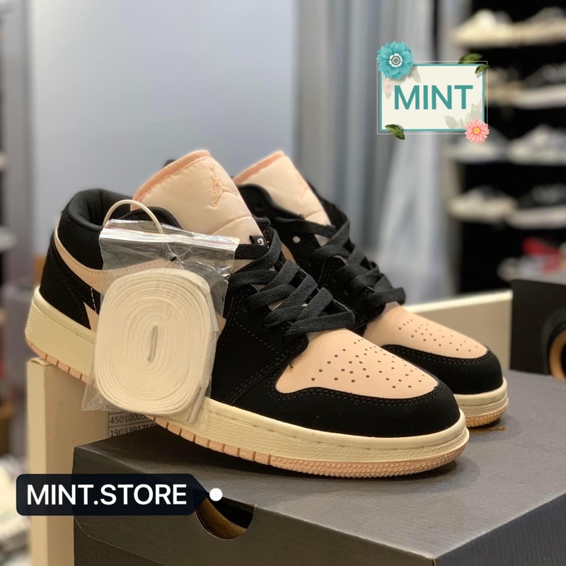 Giày thể thao sneaker đen hồng nỉ thấp cổ