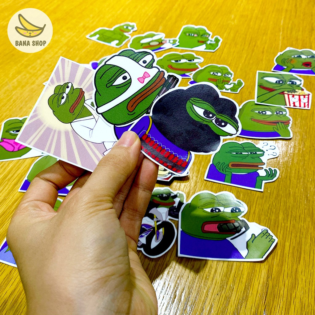 Set 25 sticker ếch xanh Pepe sad frog siêu bựa dành cho vozer NoBrand