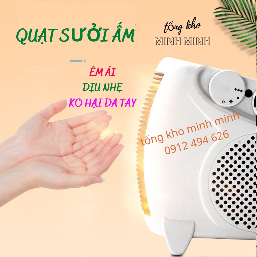 [An Toàn Cho Bé] Quạt Sưởi 2 Chiều 2 chế độ, Máy Sưởi Công Suất Lớn Siêu An Toàn⚡️Phù Hợp Trẻ Nhỏ, Văn Phòng, Học Online